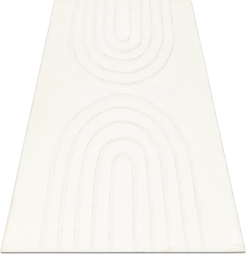 Tapis blanc lavable machine 60x100 cm CURVY fini les taches et le gris