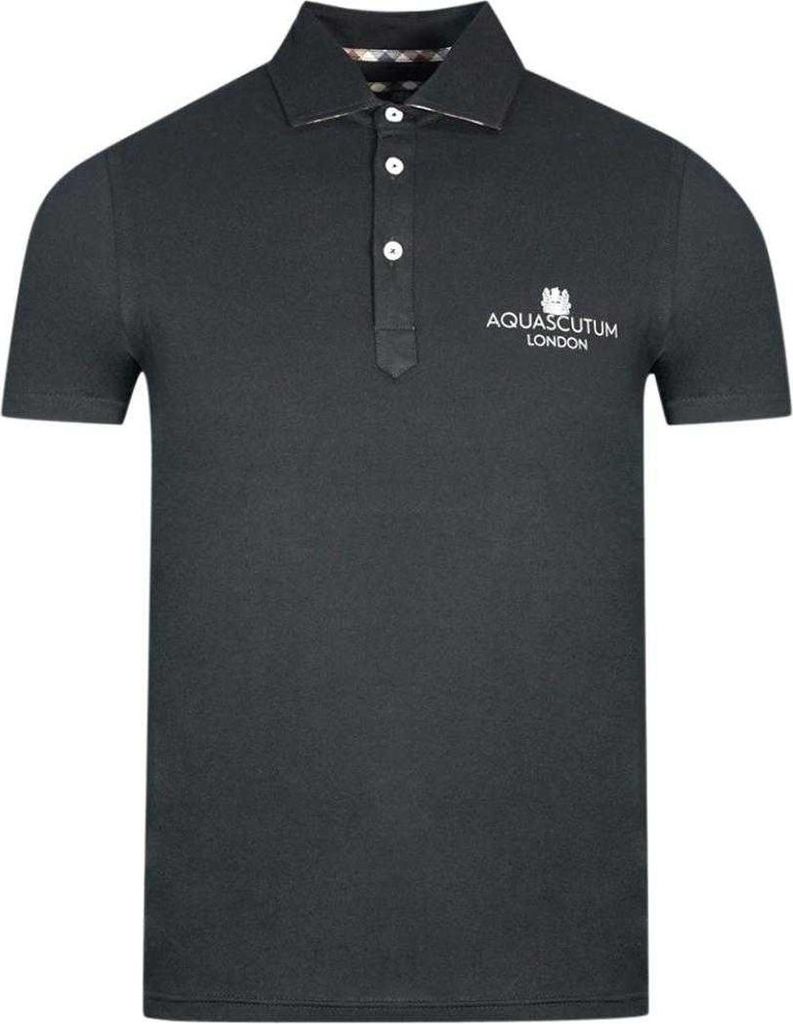 Aquascutum - "London" Poloshirt für Herren/Damen Unisex, Logo SY164 (S) (Schwarz)