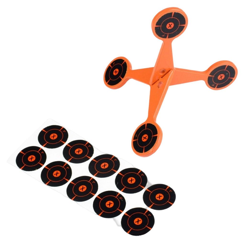 Drehscheibe mit 10 Blatt Spritzzielpapier (2/4 mm), automatischer Kippmechanismus, Schnellrückstellung, Zubehör für hochwertiges Zielschießen (...
