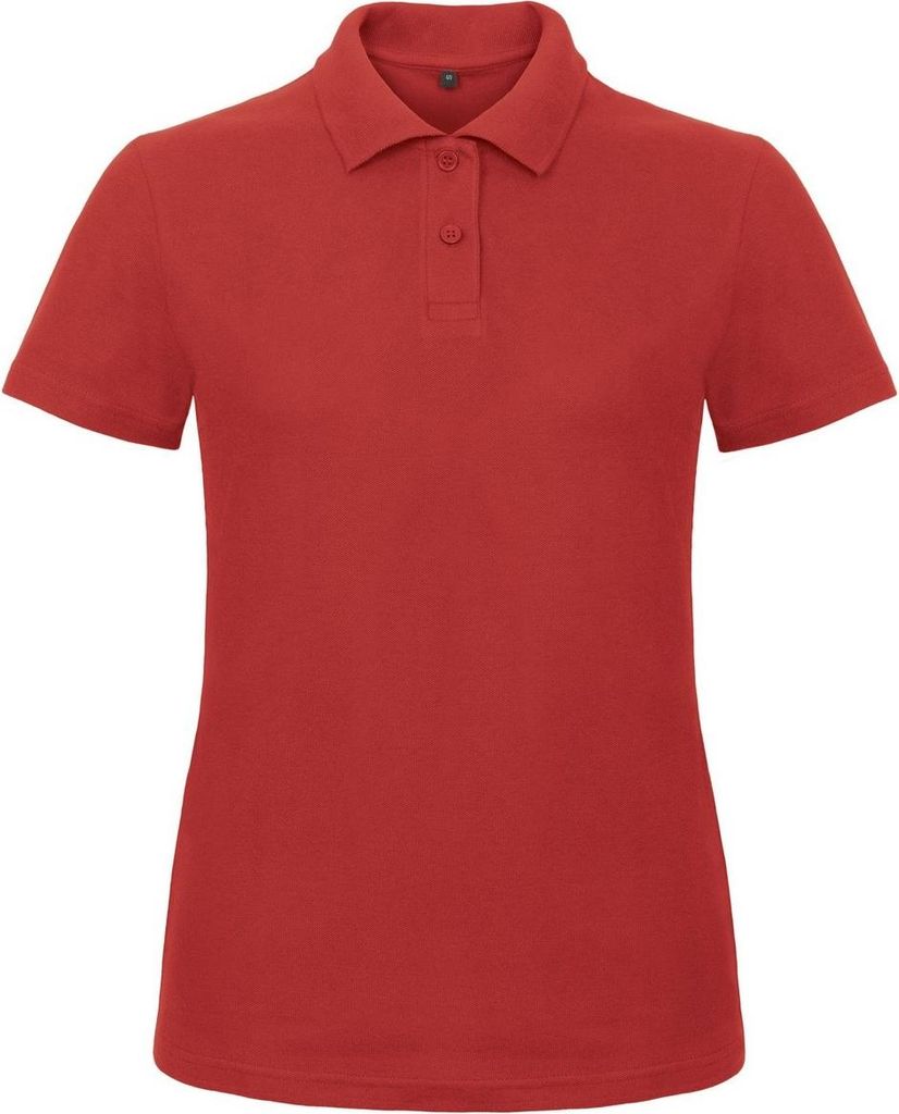 B&C Damen ID.001 Polo-Shirt / Polohemd, Kurzarm RW3525 (Large) (Rot)