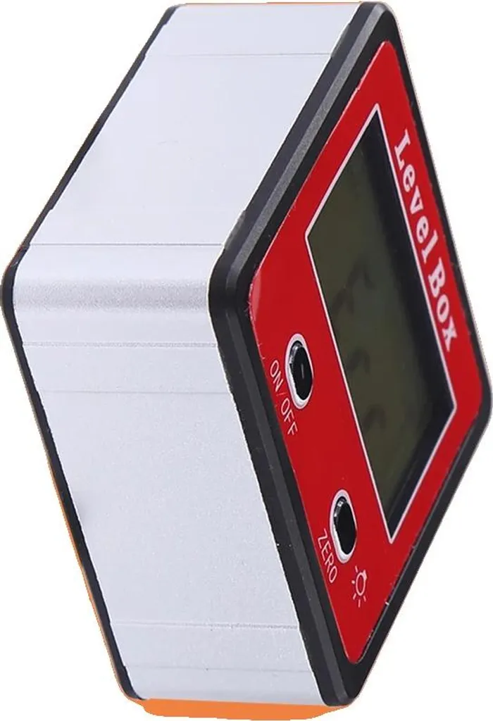 Rapporteur numérique avec base magnétique rouge, inclinomètre LCD 360°