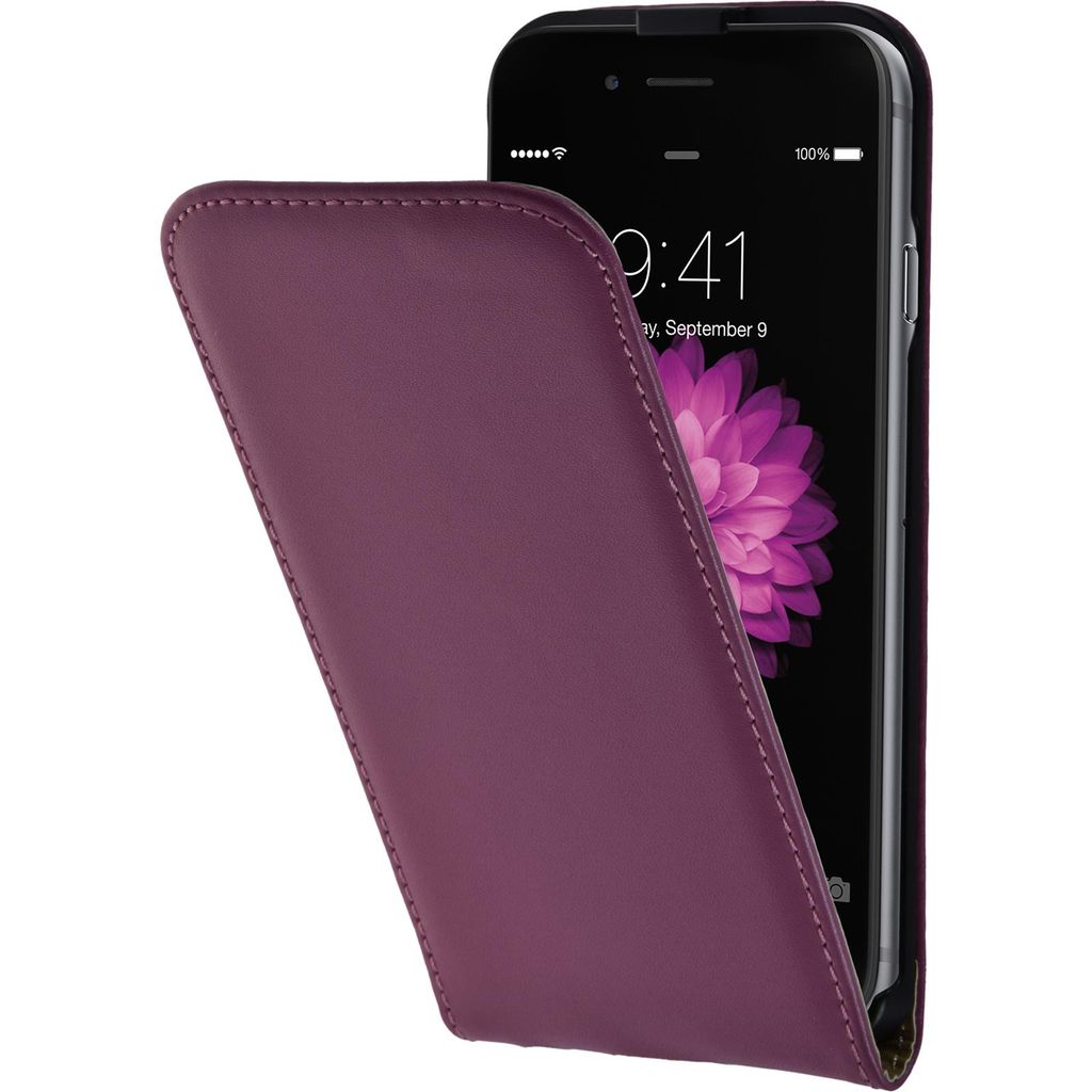 PhoneNatic Kunst-Lederhülle kompatibel mit Apple iPhone 6s / 6 - Flip-Case pink + 2 Schutzfolien