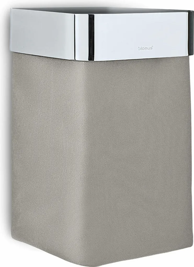 Panier à linge d'invité Blomus Nexio 68978 en inox poli et taupe chic