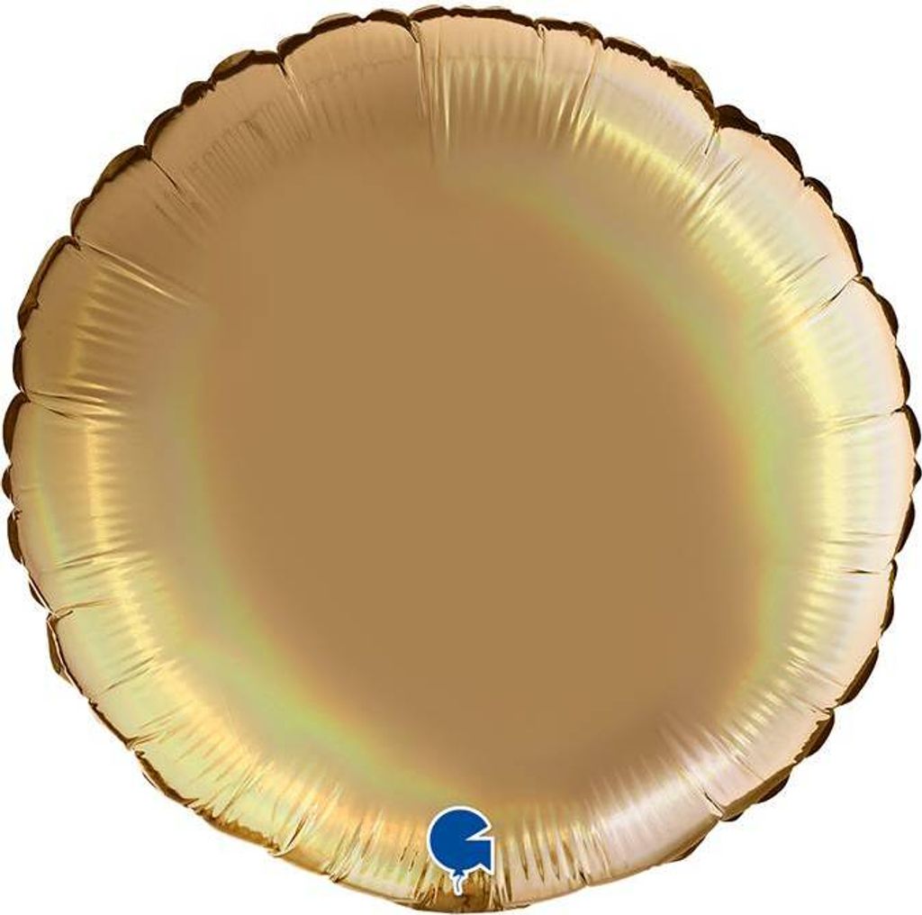 Aufblasbarer Rundballon 46cm holografisch gold