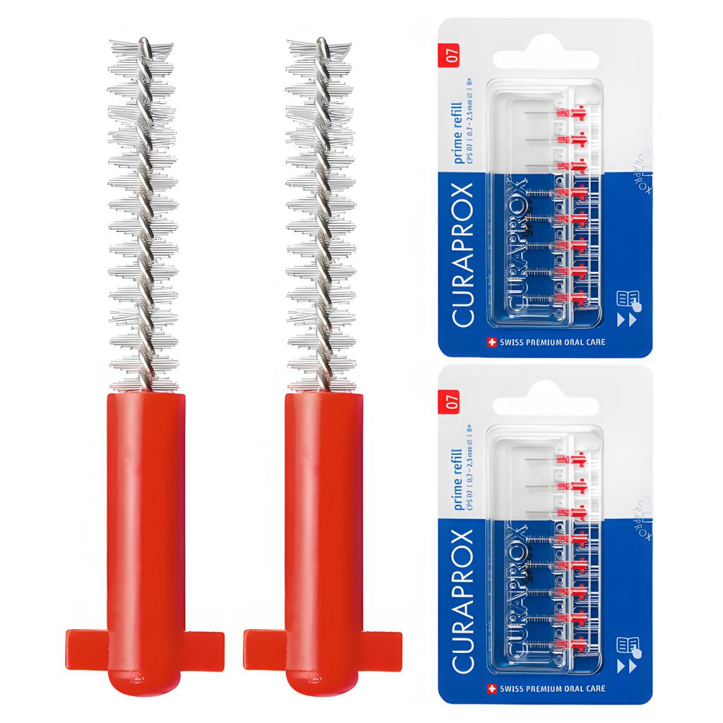Curaprox CPS 07 Prime Refill – Interdentalbürsten – Größe 0,7–2,5 mm – 2×8 Stück