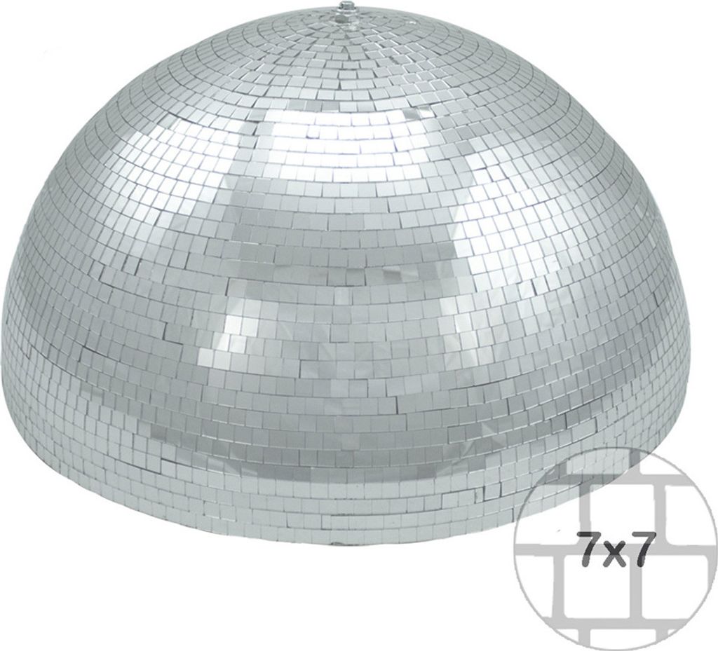 Spiegelkugel halb 50cm silber mit Motor - für Deckenmontage - Discokugel Echtglas - PREMIUM