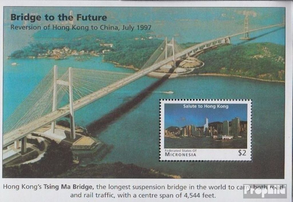 Briefmarken Mikronesien 1997 Mi Block21 (kompl.Ausg.) postfrisch Rückgabe Hongkongs an China
