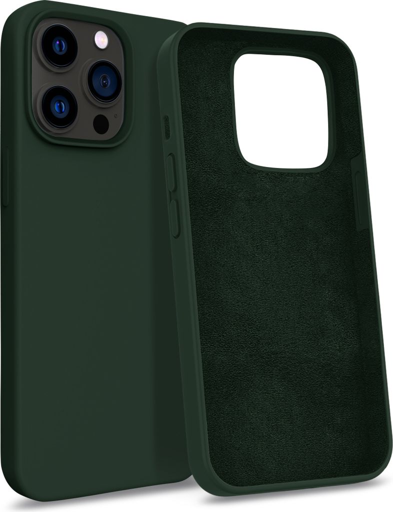 Hülle für Apple iPhone 13 Pro - Cover 3 Lagig (TPU / Hardcase / Mikrofaser) in Olivgrün