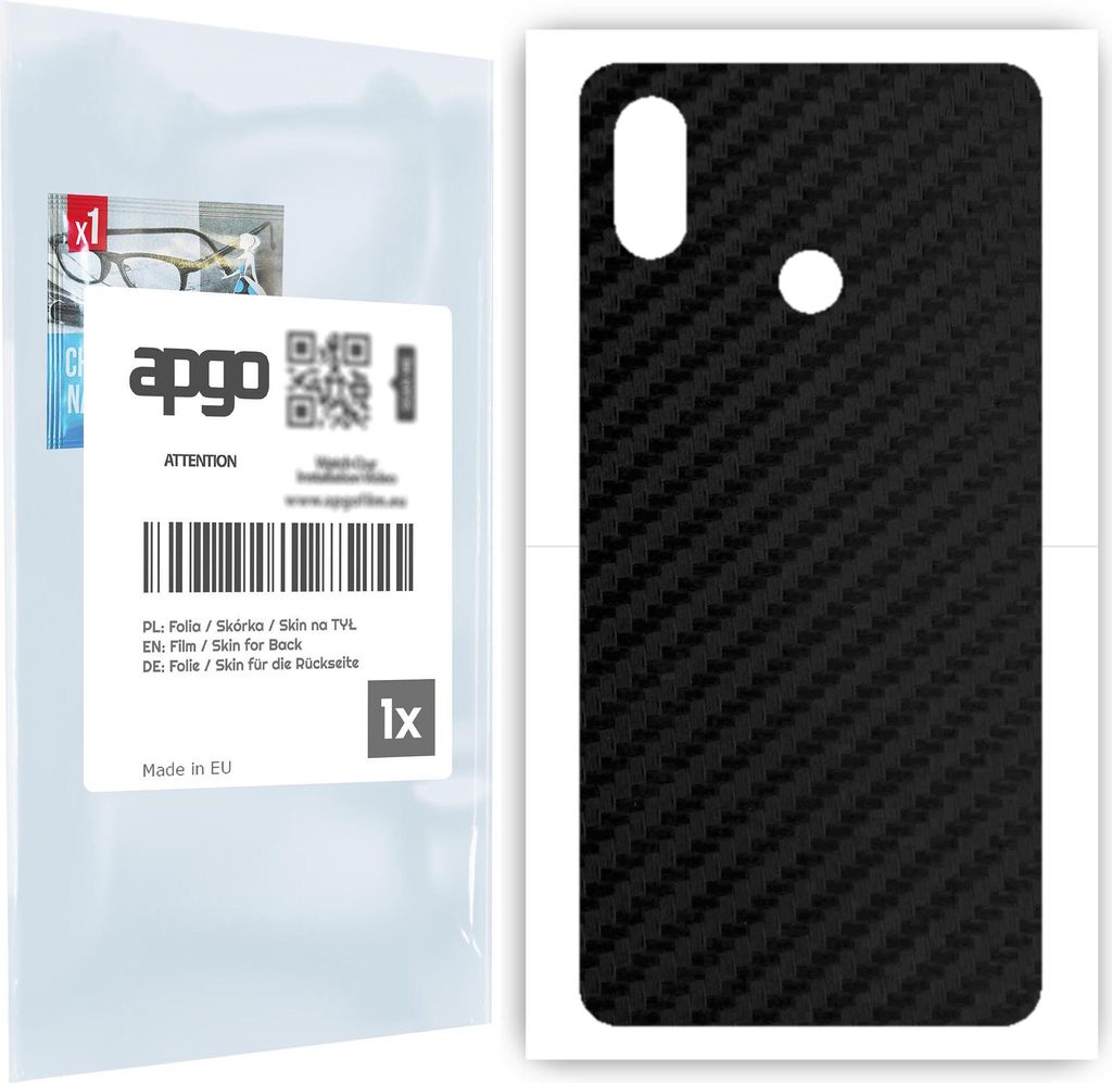 apgo Rückseite Schutzfolie für Xiaomi Mi Max 3 - Hinten Schutzfolie Carbon, Rückseite Folie schützt vor Kratzern und Fingerabdrücken