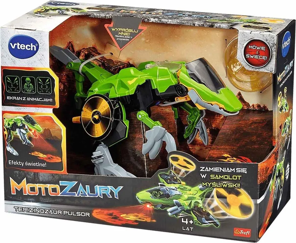 Jouet robuste transformable Motozaury Vtech Terizinozaur