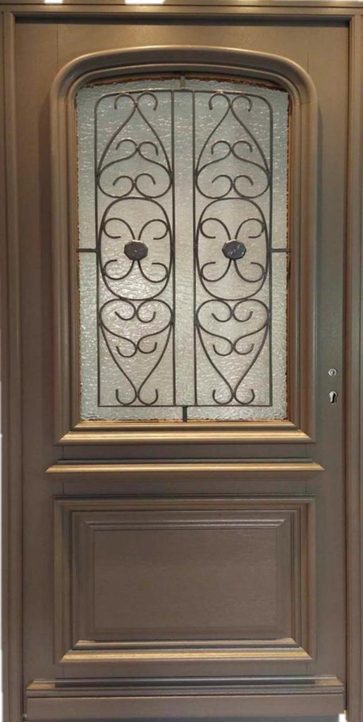 Porte d'entree Bois vitree, Adrien Gris RAL 7039, H215 x Image du produit 