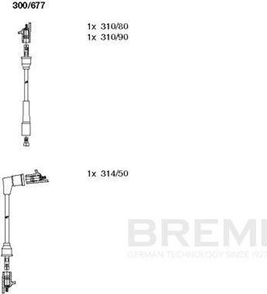 BREMI 962 Zündkabelsatz Zündleitungssatz für VW Golf III Cabrio (1E7) GOLF III Variant (1H5)