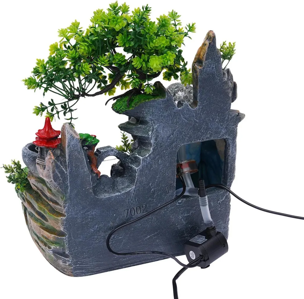 Fontaine cascade compacte multicolore pour une décoration zen et chic