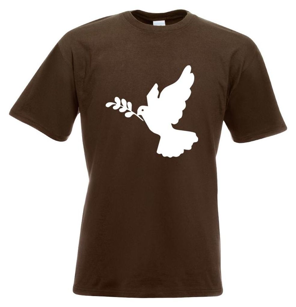 Kiwistar - T-Shirt - Chocolate - Friedenstaube Motiv Bedruckt Funshirt Design Print - mit Motiv Bedruckt - Funshirt Design - Sport - Freizeit - Her...