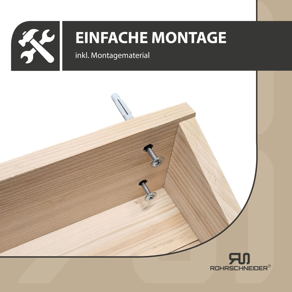 Rohrschneider Katzentreppe Wand | EU | Kletterwand Katzen mit waschbarem Kissen o. Stoffeinlage | Kiefernholz | Natur | belastbar bis 30 kg | B 40 ...