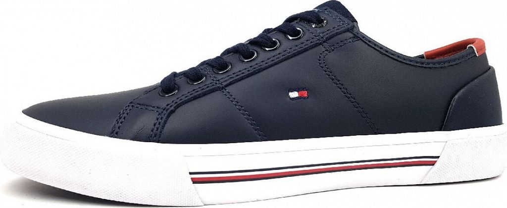 TOMMY HILFIGER Sneaker Herren Leder Blau BF680 - Größe: 40