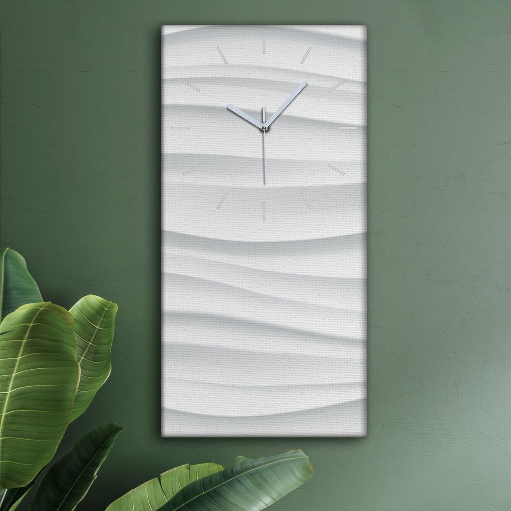 Wohnzimmer Leinwand Uhr Geräuschlos Küche 30x60 Geometrisch, Abstrakt, Textur, weiße Zeiger