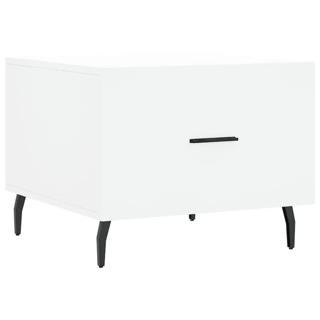 Offerta Set 2 Tavolini Bianchi Quadrati 50 cm - Legno Robusto - 5