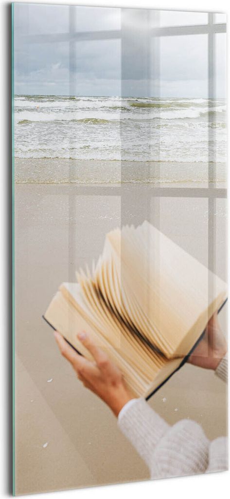 Designer Glasbild - Wandbild - Glas Bild - 50x100 cm - Buchen Sie Am Strand