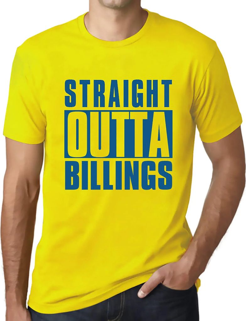 Herren Grafik T-Shirt Straight Outta Billings Öko-Verantwortlich Vintage Jahrgang Kurzarm Lustige Druck Geburtstag Geschenk Mann