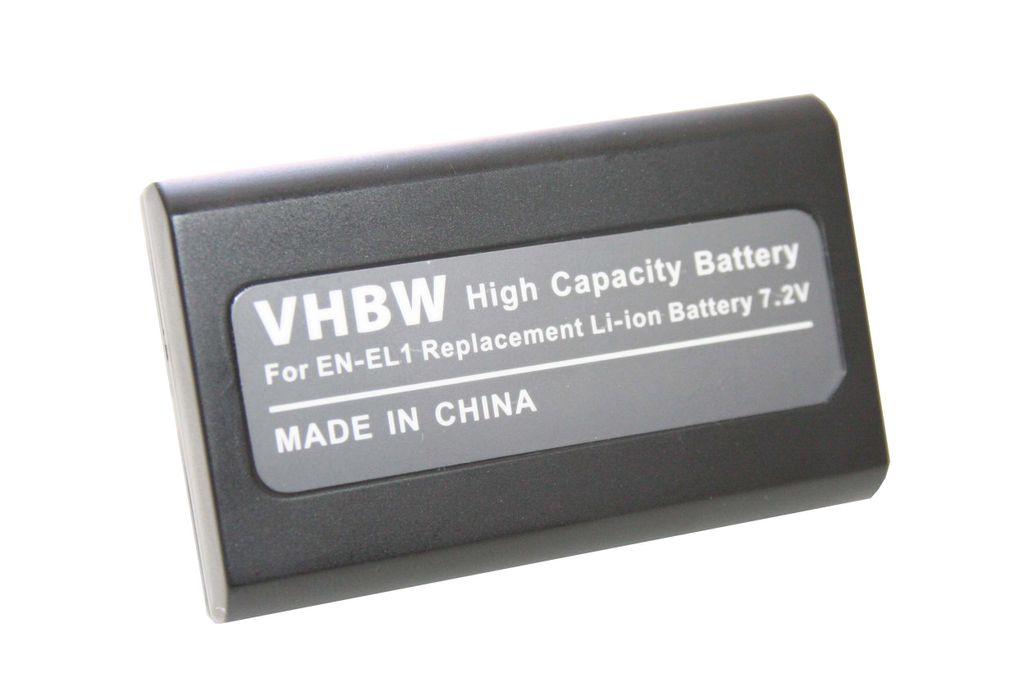 vhbw Akku Ersatz für Nikon EN-EL1 für Kamera Digicam DSLR (800mAh, 7,2V, Li-Ion)