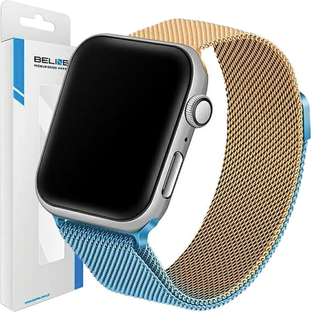 Cinturino Ricambio Apple Watch Beline Acciaio Blu Oro 49/45mm