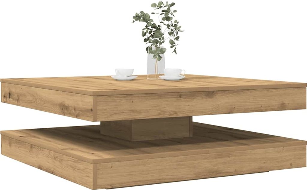 Maison Exclusive - Couchtisch 360-Grad Drehbar Artisan-Eiche 90x90x34,5 cm