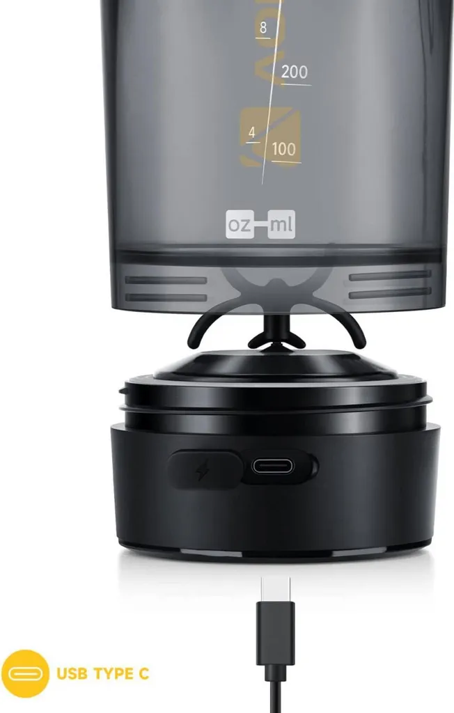 Mélangeur Électrique pour Protéines Gallium 680 ml avec Charge USB