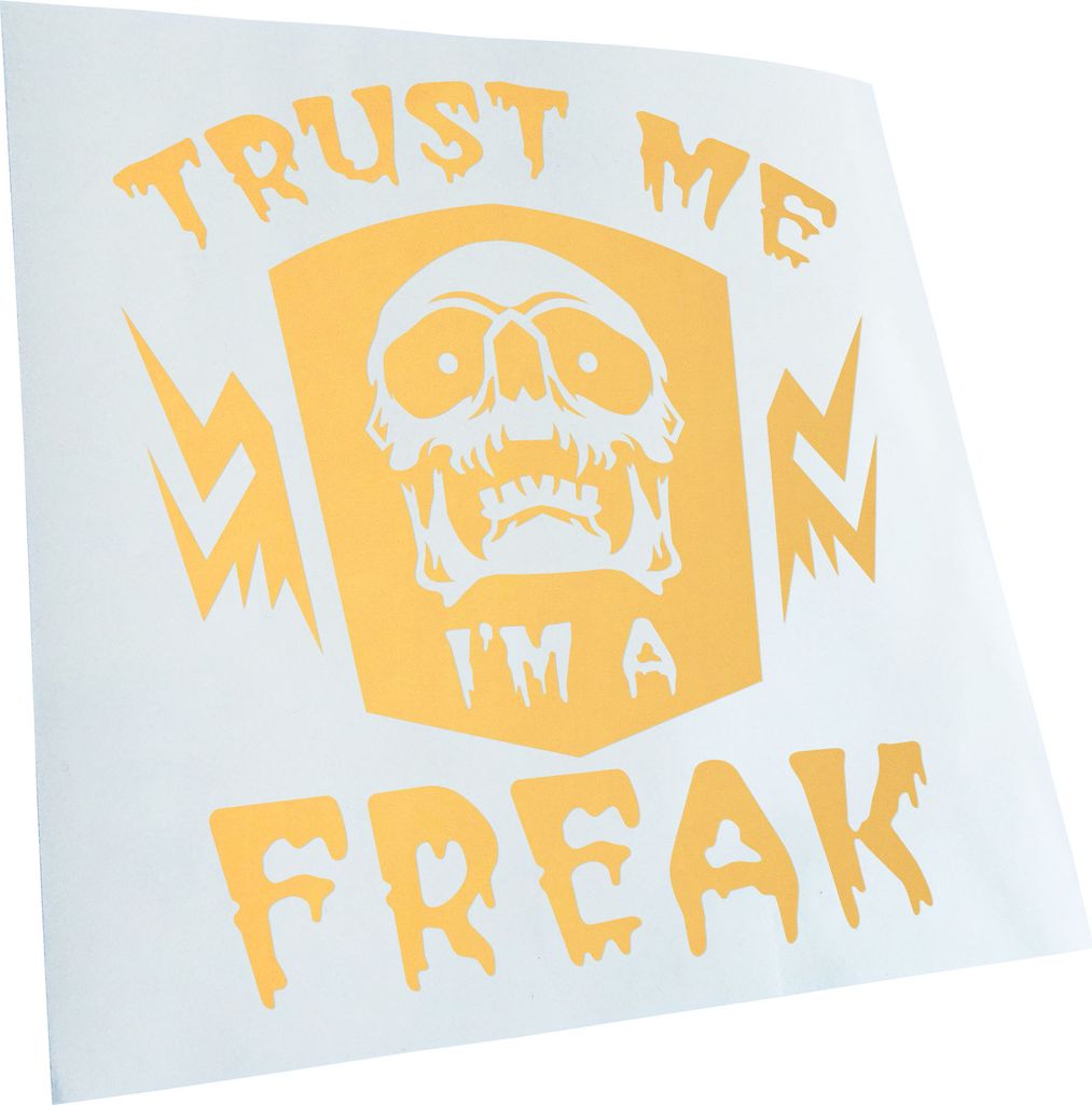 Kiwistar - Autoaufkleber - Trust me im a freak - Gelb - 11x10cm - Aufkleber für Auto, Laptop, Fahrrad, LKW, Motorrad mehrfarbig JDM Decal Racing