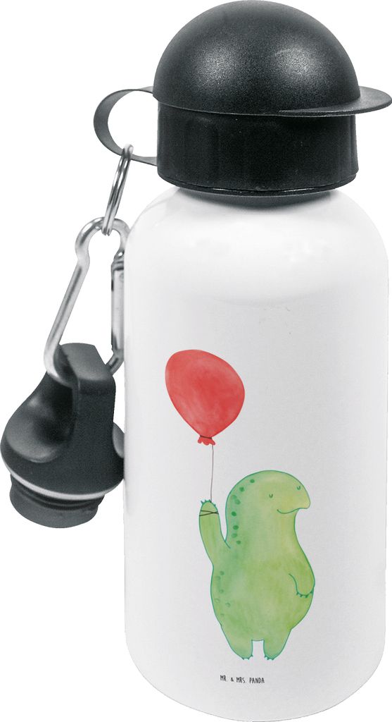 Mr. & Mrs. Panda Trinkflasche Schildkröte Luftballon - Weiß - Geschenk, Schildkröten, Getränkeflasche, Motivation, Kinder, Kindergarten, Jahrma...