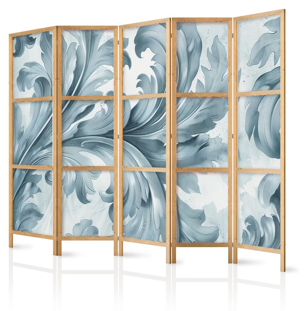 Muralo Japanischer PARAVENT 5-teilig Raumteiler klappbar PREMIUM-Vliesleinwand VINTAGE ORNAMENTE für Wohnzimmer 225cmx172cm