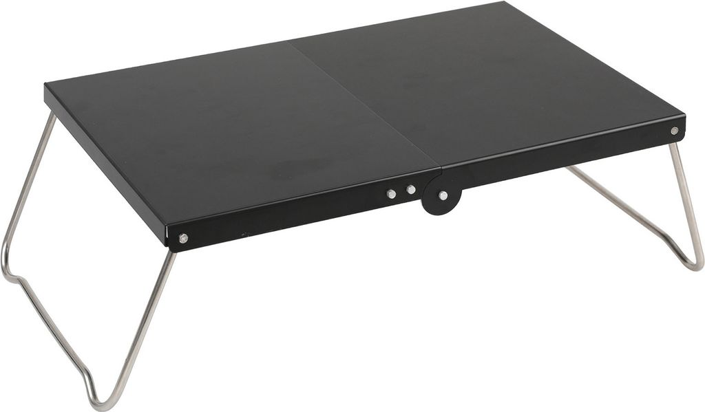 Tragbarer Camping-Picknicktisch aus Aluminium mit Anti-Rutsch-Design, bogenförmige Halterung, unterstützt Outdoor-Klapptisch, Schwarz