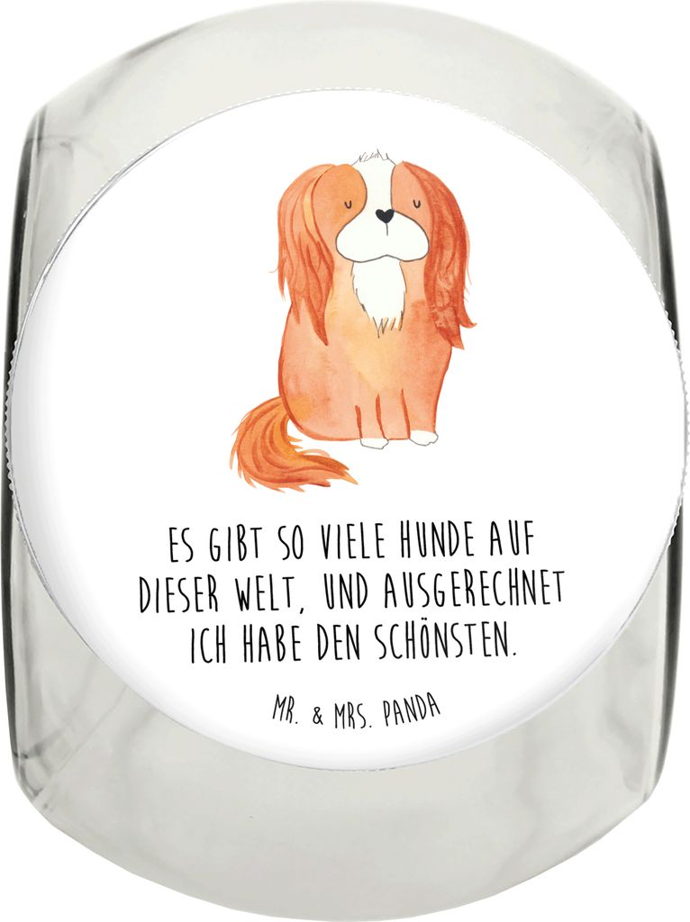 Mr. & Mrs. Panda Bonbonglas Hund Cavalier King Charles Spaniel XL 2000ml - Weiß - Geschenk, Vorratsbehälter, aufbewahrungsglas, Vorratsglas, Spr...