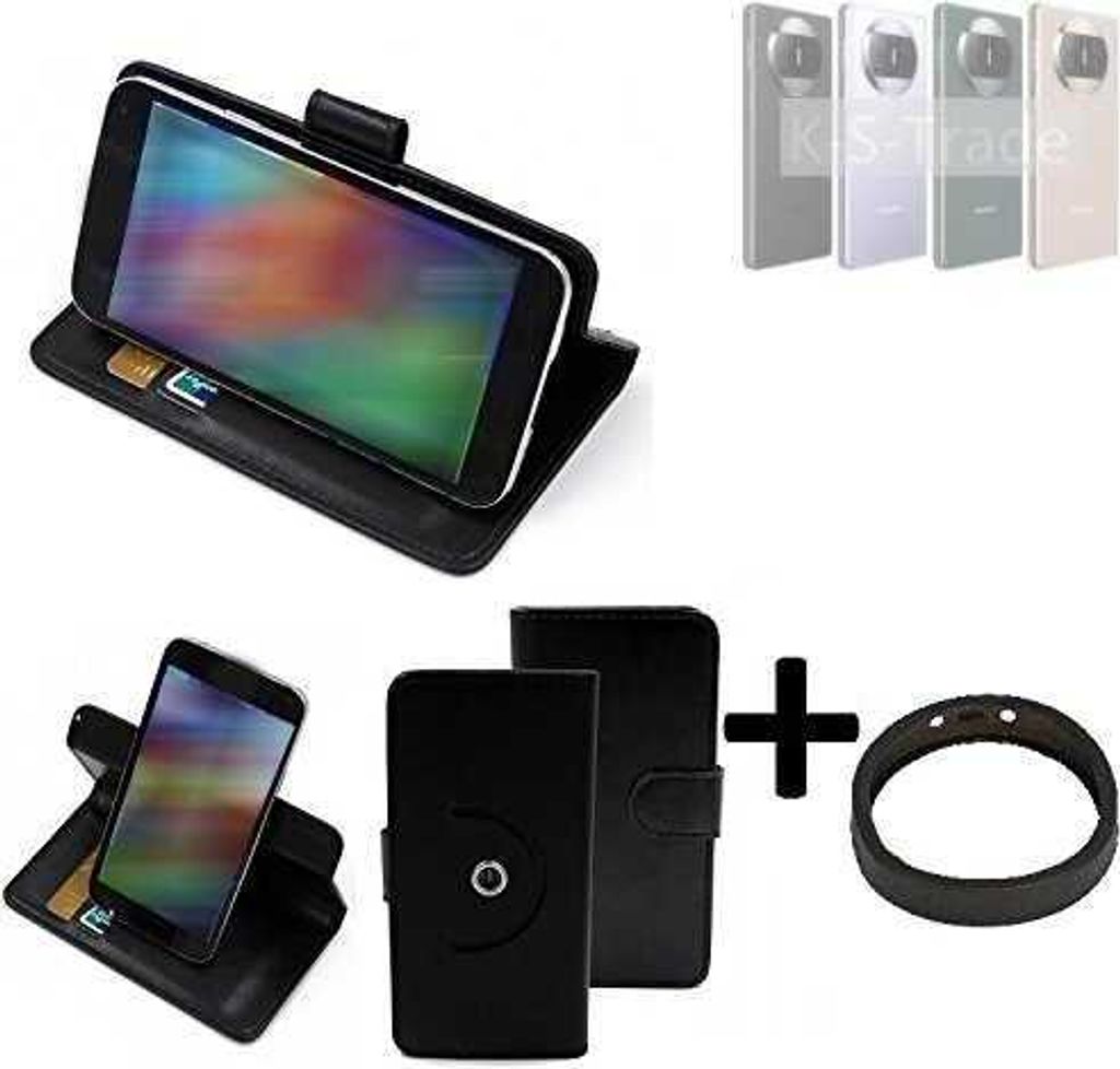 K-S-Trade Case Schutz Hülle kompatibel mit Huawei Mate X3 + Bumper Handy Hülle Flipcase Smartphone Cover Handy Schutz Tasche Walletcase schwarz