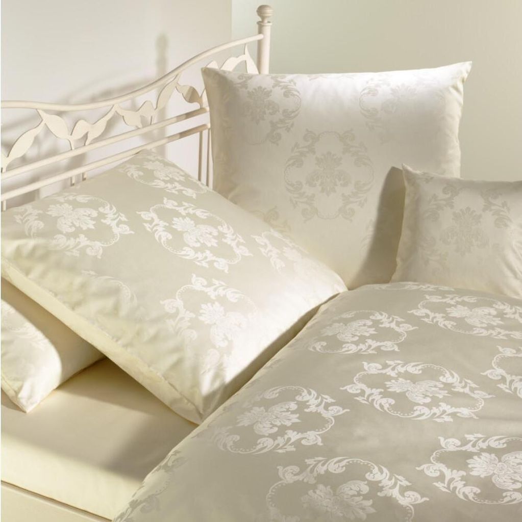 Curt Bauer Damast Bettwäsche Ornamente Josephine 40x80 cm Champagner