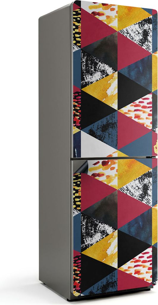 Abstraktes geometrisches Muster – Magnetische Kühlschrank Abdeckung – Dekorfolie magnetisch Küche – Kühlschrank Magnet Deko – selbstkleb...