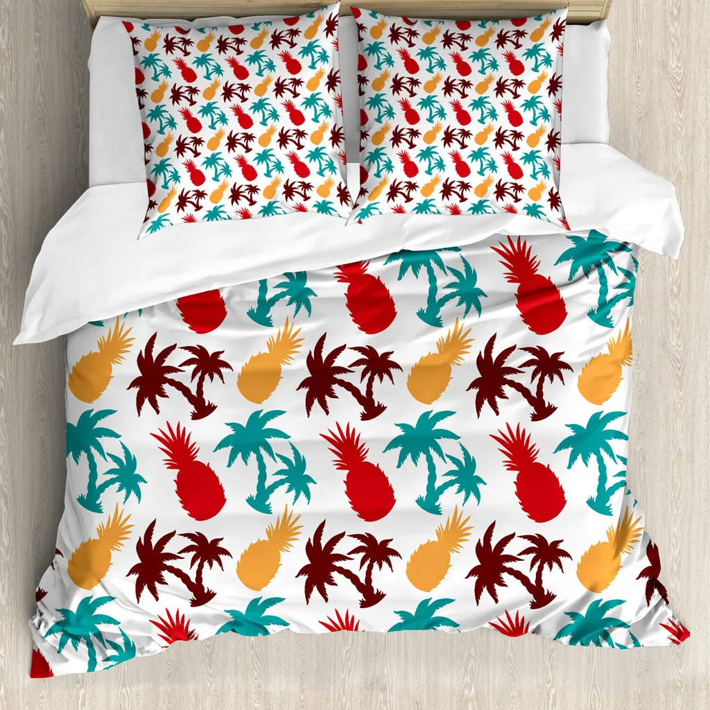 Copripiumino Ananas 200x200 ABAKUHAUS Antiacaro con Federe 80x80