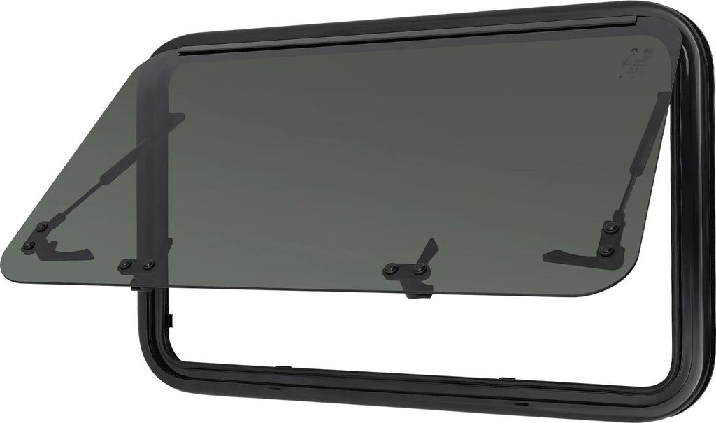 Wohnmobilfenster - Ausstellfenster - Rechteckig - Für Caravan & Camper - Modernes Design - Schwarz