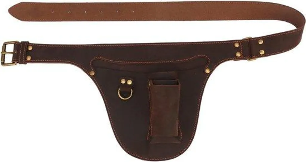 Ceinture outils en cuir marron 26x22 cm : finissez-en avec l'oubli