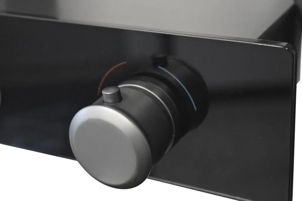 Système de douche complet NIL gris métal avec tablette de rangement