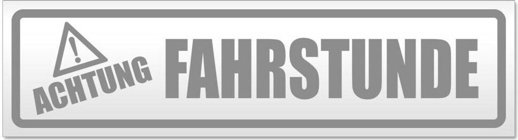 Kiwistar - Autoaufkleber - Grau - 20 x 5,3 cm - Achtung Fahrstunde - Hinweis Aufkleber Sticker für Auto, Kfz, Fahrrad, PKW, LKW