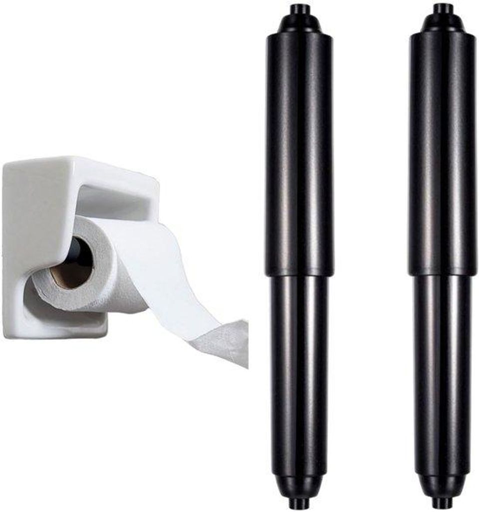 Toilettenpapierhalter 2er-Pack, Federmechanismus, Kunststoff, schwarz