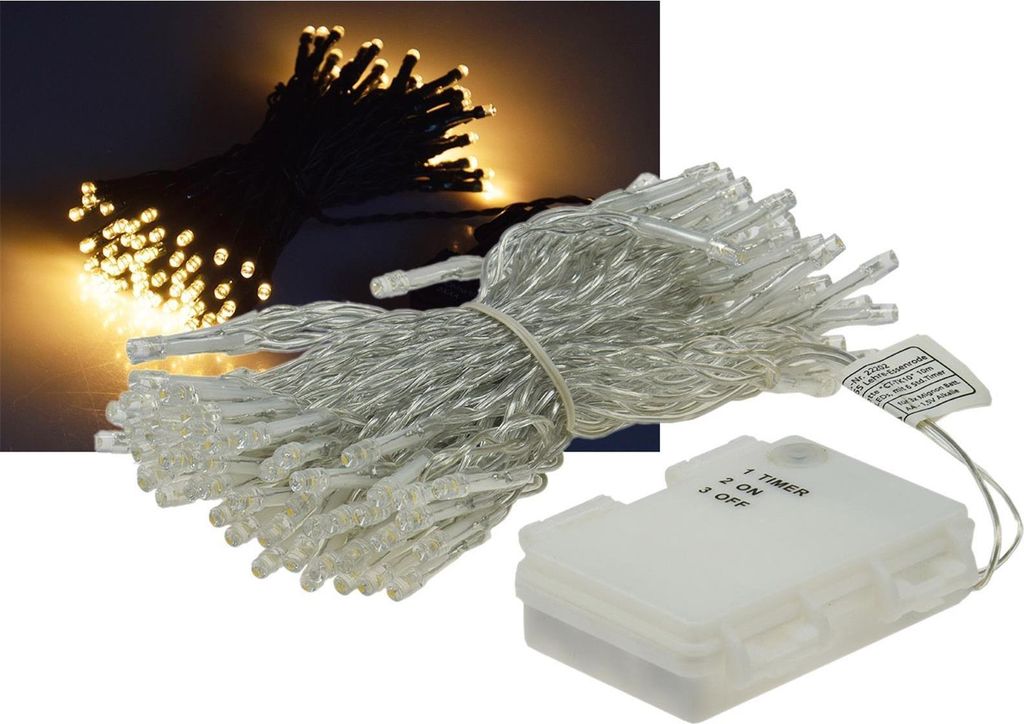 ChiliTec 22202 LED Batterie-Lichterkette "CT-TK100" 10m Produktbild 