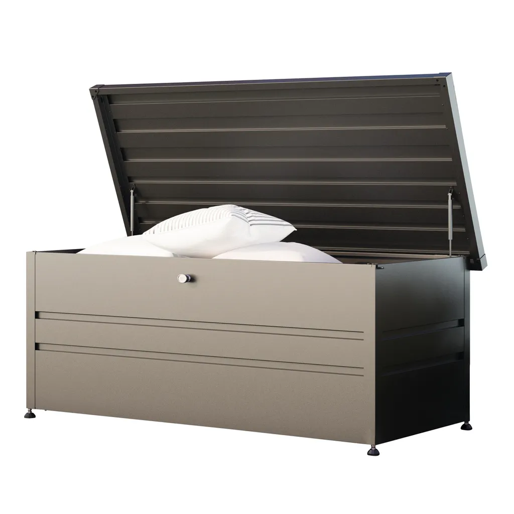 Grand Coffre de Rangement Extérieur Métal Anthracite 182 cm Imperméable