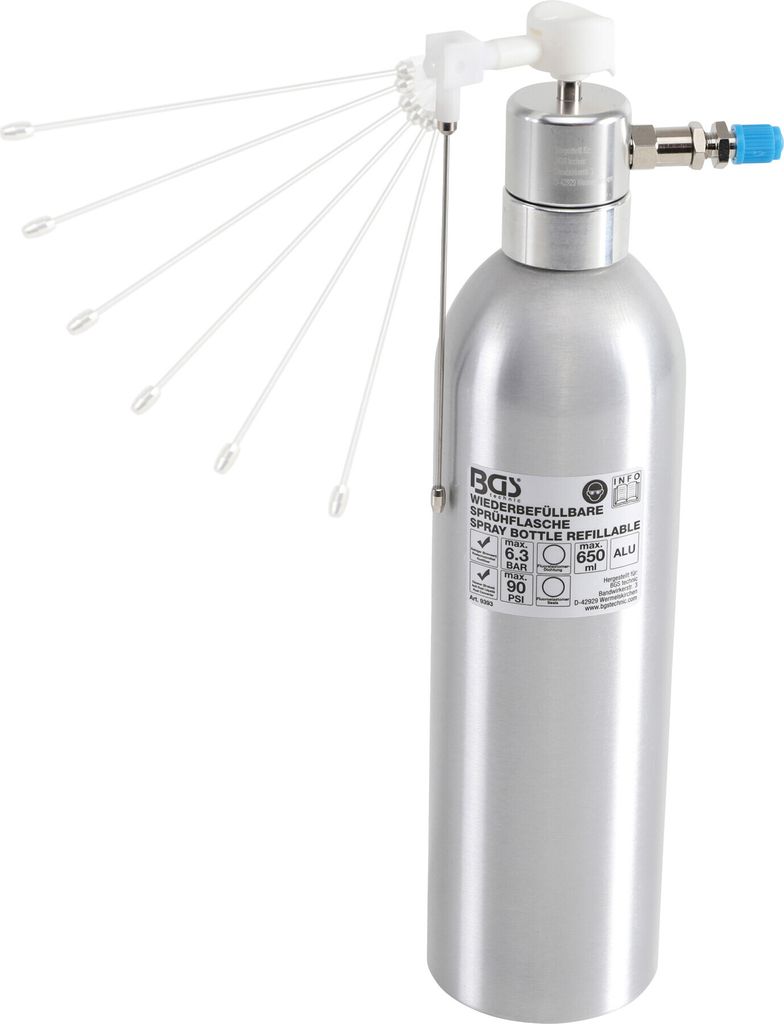 BGS 9393 Druckluft-Sprühflasche, Aluminiumausführu ng, 650 ml