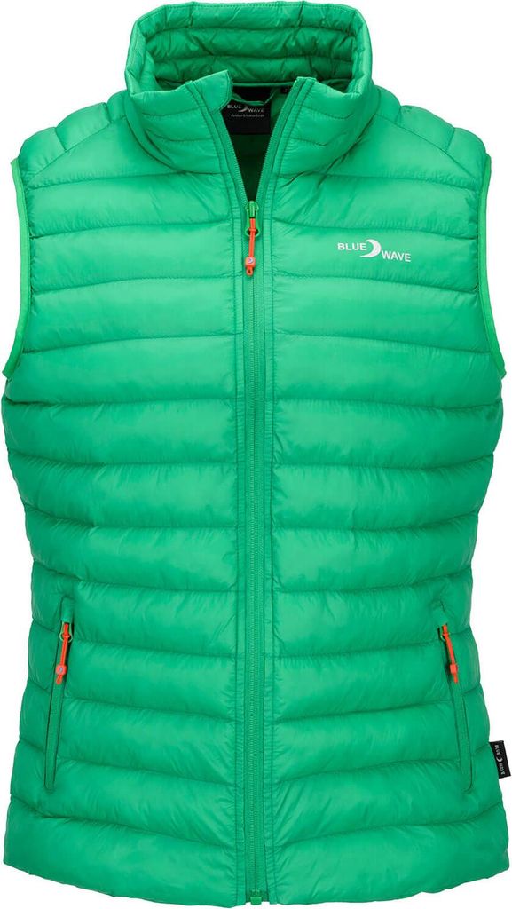 Blue Wave Damen Steppweste Olivia mit Stehkragen - Gesteppte Weste packable inkl. Packbeutel in Grün Größe 46