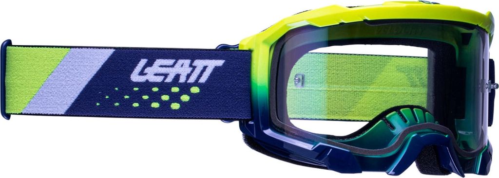 Leatt Motocross Brille Velocity 4.5 Iriz Anti Fog , Neon Gelb Lila
