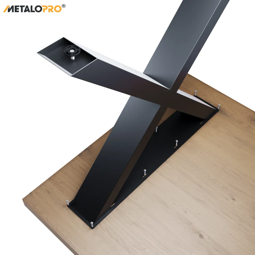 Pieds de table en métal noir style industriel pour table à manger 72cm - 7