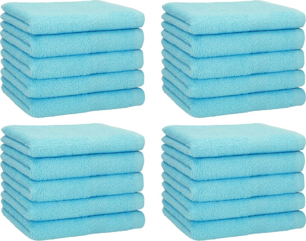 Betz 20 Stück Gästetücher 30x50 cm PREMIUM 100% Baumwolle Set Farbe: türkis