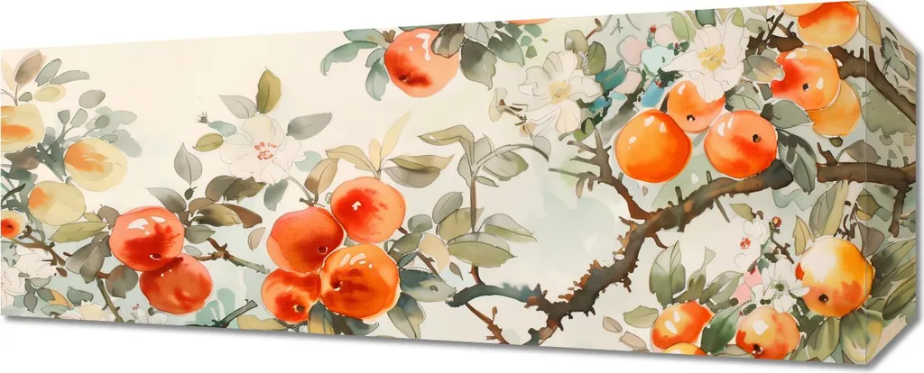 Tableau pour Cuisine et Salon Image 50 x 20 cm Le kaki - Style Nature